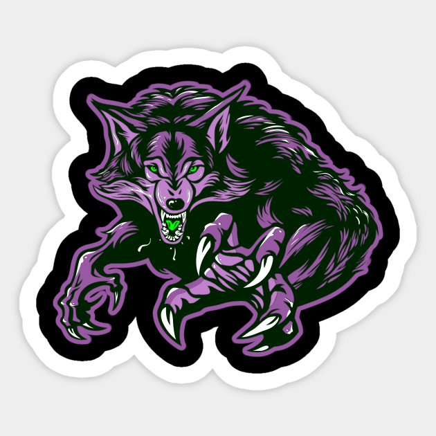 Full Moon Werewolf Wolf Sticker TeePublic
